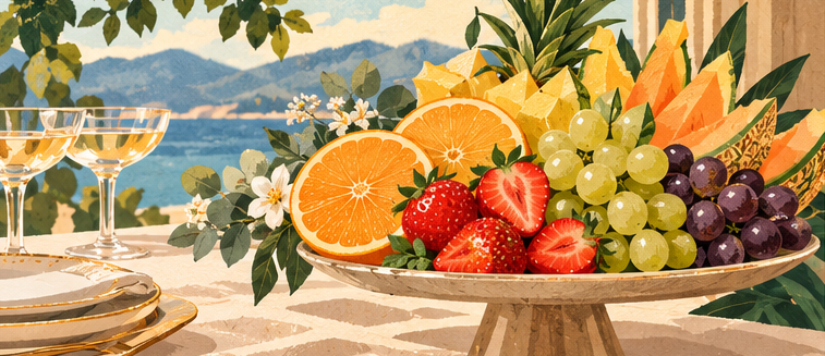 Sfeerillustratie van fruit; samenstelling wordt vooraf afgesproken